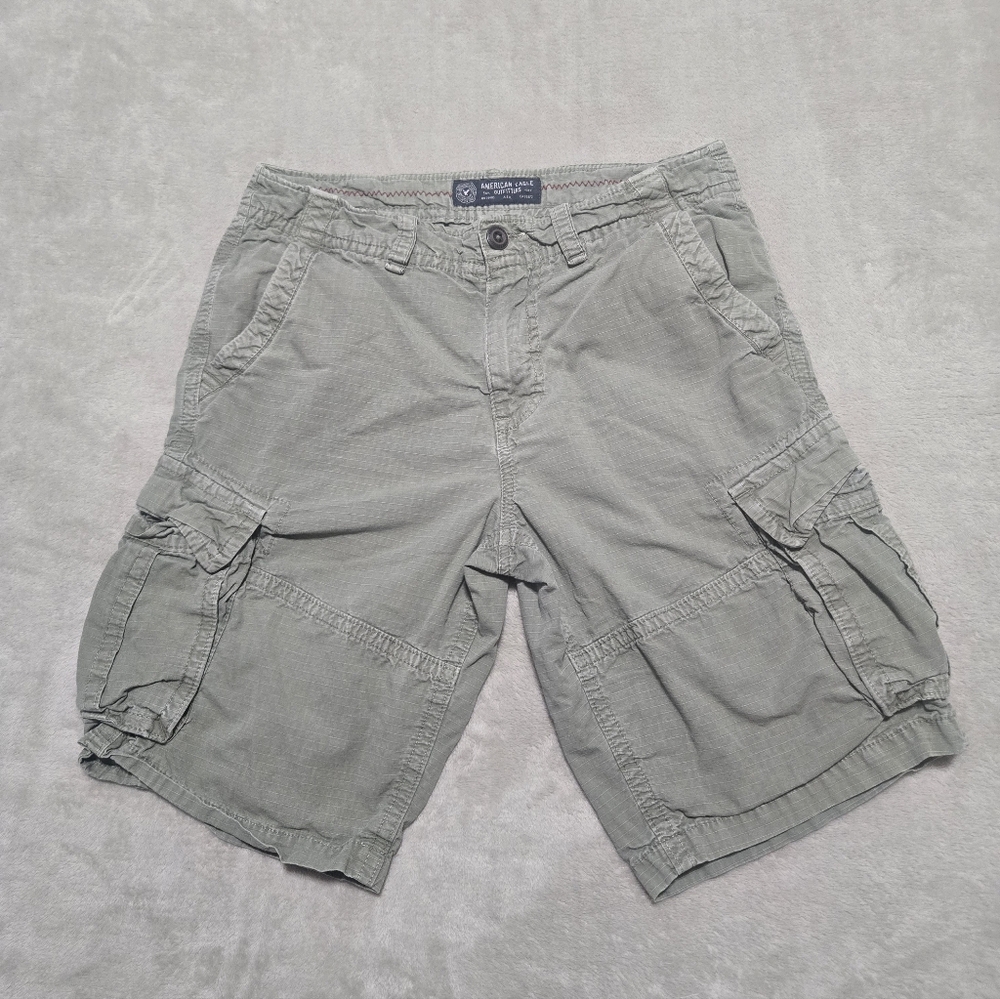 American Eagle Longer Length Men's Ripstop Cargo Shorts — Sage Green Size 32